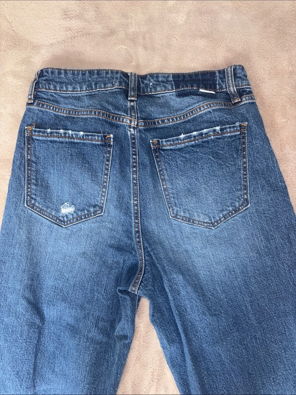 Daze Distressed Wide-Leg Jeans - Dark Blue size 27 - Picture 3 of 4